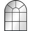Specchio Moderno A Parete E A Forma Di Arco 70x50 Cm Per Camera Da Letto E Soggiorno, In Metallo Nero E Vetro