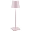 Zafferano, Poldina Pro, Lampada da Tavolo Ricaricabile e Senza Fili con Controllo Touch, Utilizzabile anche come Lampada da Esterni, Dimmer, 2200-3000 K, Altezza 38 cm, Colore Rosa
