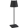 Zafferano, Poldina Pro, Lampada da Tavolo Ricaricabile e Senza Fili con Controllo Touch, Utilizzabile anche come Lampada da Esterni, Dimmer, 2200-3000 K, Altezza 38 cm, Colore Nero