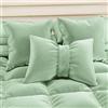 PETTI Artigiani Italiani - Cuscini Arredo in Velluto con Imbottitura, Cuscino per Camera da Letto, Divano Salotto, con Federa a Sacco, Fiocco Salvia - 50 x 40 cm