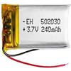 Liter energy battery Batteria 502030 LiPo 3.7V 240mAh 0.888Wh 1S 5C Liter Energy Battery per l'elettronica Ricaricabile Telefono Portatile Smartwatch Orologio GPS - Non adatto per Radiocomando 32x20x5mm (240mAh|502030)