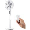 BLACK+DECKER - Ventilatore da terra 50W | 3 velocità | 3 modalità | Oscillante | Altezza 110-115 cm | Pannello touch | Telecomando | Timer 15h | Base rotonda | Bianco