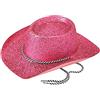 Bristol Novelty Cappello da cowboy rosa glitterato, 1 pezzo. - Design chic, accessorio perfetto per festival, feste in costume, Giornata mondiale del libro, eventi a tema e altro ancora