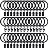 Lansian 40 anelli per tende in acciaio inox opaco antiruggine con clip 3,8 cm, nero vintage (diametro interno 3,8 cm)