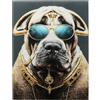 KARE WTD - Quadro da parete con motivo cane alla moda, colorato, rettangolare, vetro di sicurezza ESG da 4 mm, motivo animali, cane, decorazione artistica da parete, per camera da letto, soggiorno