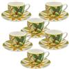 Thun Rose E Tulipani Set 6 Tazzine con piattino Giallo Mirabilia Porcellana 90 ml di Thun