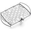 Weber Porta Pesce & Verdure/Cesto - Piccolo (28x20 cm), in acciaio inossidabile, per pesce e verdure delicate, facile da girare sulla sup. cottura, lavabile in lavastoviglie - Argento (6470)