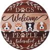 TIAKI Targa da porta di TIAKI Dogs Welcome - People Tolerated - Ø 30 cm