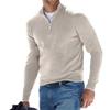 DJFOG Maglione Basic da Uomo in Cashmere Con Cerniera, Girocollo Lavorato a Maglia, Maniche Lunghe Morbido al Tatto Con Zip a Quarto, Nero, 5XL