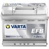 VARTA Automotive DYNAMIC EFB (N60) 12V 60Ah 640A - Batteria auto al piombo-acido per sistemi start-stop - Batteria di avviamento per macchine con elevato fabbisogno energetico - senza manutenzione
