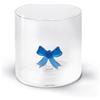 WD LifeStyle Bicchiere Vetro Borosilicato Cc 250 ml Decoro Fiocco Blu