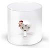WD LifeStyle Bicchiere Vetro Borosilicato Cc 250 ml Decoro Gallina Bianca