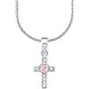 amor Collana con Ciondolo in Argento 925 per bambina, con zirconi sintetici, 35+3 cm, Argento, croce, Viene fornita in confezione regalo per gioielli