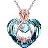 TOUPOP Collana con ciondolo a forma di cuore, in argento Sterling 925, regalo di Natale per moglie, figlia, nonna, mamma, nonna, rosa, gioiello per donne, regalo di compleanno e Natale, 23mm, Argento