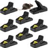 Foydream 8 Pezzi Trappola per Topi, trappole per topi interno Esterno, Riutilizzabile Trappole Adatto a Cucine, Giardini, Cantine, Esterni, Trappola Professionale, Nero