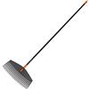 Fiskars, Assemblato Rastrello per foglie, 25, Lunghezza: 175 cm, Larghezza: 52 cm, Denti in plastica/Manico in alluminio, Nero/Arancione, L, Solid, 1003465
