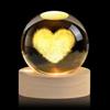 Kssvzz 60 mm 3D Sfera di cristallo a forma di cuore con 7 colori, palla di vetro fermacarte decorativa, regalo a forma di cuore per partner, regalo per anniversario per lei