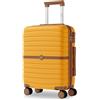 KONO Valigia Bagaglio a Mano 55x40x20 Rigida ABS+PC Trolley con 8 Ruote Leggero (55 cm, Giallo)