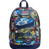 Seven Zaino New Fit, Doppio Scomparto, Tasca Porta Borraccia, Scuola e Tempo Libero, Camo Stains, Bambini e Ragazzi, blu