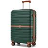 KONO Valigia Media Rigida 66,5 cm ABS+PC Trolley con 8 Ruote Leggero (65,6 cm, Verde Scuro)