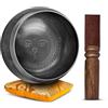 Himalayan Bazaar - Set con campana tibetana, facile da suonare, realizzato a mano, per meditazione tramite il suono, 10 cm, per la guarigione dei 7 chakra