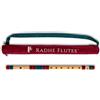 Radhe Flutes | C Natural Right Hand Middle Bansuri | Marrone & Verde Scuro | Tuned con Tanpura A = 440Hz | Flauto in PVC + marrone & copertura in velluto verde scuro + lezioni di flauto hindi e