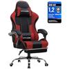 GTPLAYER Sedia Gaming Ergonomica, Poltrona Gamer, Sedia Ufficio, Gaming Chair con Schienale regolabile a 135°, Altezza Regolabilepose-Piedi retrattili, Sedili, Tessuto Rosso