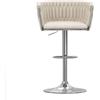 Utlenianie Set di 1 Sgabelli da Bar in Velluto Sgabelli Cucina Moderni Sgabello Cucina Regolabile in Altezza con Schienale Girevoli Sedia Cucina Alta (Beige chiaro)