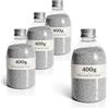 com-four® 4 sabbie Decorative Grigie da 400 g - granuli 0,5-2 mm - Sabbia Colorata per Lanterne, vasi in Vetro e Decorazioni da Tavolo (4 Pezzi - Grigio)