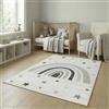 Jimri Tappeto per bambini Dots con pois - Tappeto per la camera dei bambini - Tappeti per la camera dei bambini (crema, 80 x 150 cm)