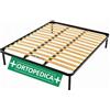 MENKËLL - Letto Rete Matrimoniale 160x190 Ortopedica - con Piedi Antiscivolo 26cm - Rinforzata, con Telaio in Ferro - Per Tutti i Tipi di Materassi, Supporta Fino a 200kg (Matrimoniale)