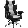 GTPLAYER Sedia Gaming Ergonomica Sedia da Gaming Reclinabile Sedia Ufficio con Poggiapiedi Sedia Gamer Schienale Regolabile per Lavoro e Gioco tessuto tecnologico Gray