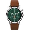 Timex Orologio da uomo Marlin 40 mm, cinturino a sgancio rapido in due pezzi in pelle marrone, quadrante verde, cassa in acciaio inox TW2W51000