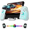 PALPOW Controller luminoso Switch - Compatibile con Switch/OLED, design ergonomico, joypad integrato, turbo, mappatura, LED a 7 colori - Bianco