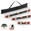 VEVOR Set di Livelle a Bolla Magnetiche, 3 Pezzi (225/400/600 mm), Livelle in Lega di Alluminio, 3 Fiale Verdi ad Alta Visibilità, Scanalatura a V, Foro per Appendere, per Lavori Edilizia e Fai da Te