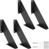 QWORK® 4 Pezzi 20CM Reggimensola muro di Ferro - Staffe per mensole pesanti per mensola da muro - Nero