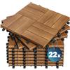 Casaria Piastrelle Legno Acacia 22pz Certificato FSC® Mattonelle 2m² ad Incastro 30x30cm Esterno Mosaico