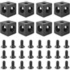 peuqcen 8 Pezzi 3 Cubi Angolari, Connettori in Lega di Alluminio, 20x20x20mm Nero, con 24 Pezzi Perni Filettati M5, Adatti a Tutti I Profili Estrusi con Scanalatura a v Della Serie 2020 (nero)