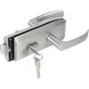 Tokenhigh Serratura per porta in vetro in acciaio inox, maniglia scorrevole con 3 chiavi, in acciaio inox opaco, con tacca, per ufficio, bagno, camera da letto, balcone