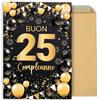 CONTRAXT Biglietto di auguri per il 25° compleanno. Cartolina regalo pieghevole grande 42x30 cm per famiglia, amici e colleghi (25 anni)