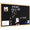 ALLboards Lavagna Magnetica per Gesso Nera con Cornice in Legno 80x50cm Scrivibile e Cancellabile a Secco, a Parete