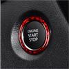 CGEAMDY Adesivo Del Pulsante Di Avviamento, Motore Avvio Stop Pulsante Interruttore Anello, Pulsante Di Avvio Dell'auto Anello Di Carbonio, Accensione Trim Del Motore Dell'auto(Rosso)