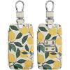 kwmobile Coprichiave Compatibile con Renault con 4 tasti Smart Key (solo Keyless Go) - Cover Chiave - Guscio Protettivo Copri Telecomando Auto Similpelle - Limoni con Foglie