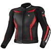 SHIMA CHASE Giacca Moto Uomo -Sportiva Giubbotto moto uomo in pelle estiva ventilato con cursori di spalla, protezioni protezioni per schiena, spalle e gomiti (Rosso, 56)