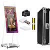 JIAQINMOTD Cabina fotografica a specchio magico da 101,5 cm, portatile per selfie con touch screen da 21,5 pollici, mini PC integrato, luce quadrata RGB, custodia per feste, matrimoni, eventi (bianco, cabina