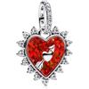 Amuefer Freccia Rossa Charm Compatibili Bracciale Collana, Argento Sterling Ciondolo Compleanno Natale Gioielli Regali per le Donne Moglie Amici