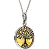 Artisana-Schmuck Ciondolo ambra, piccolo albero della vita, in ambra e argento sterling 925/000 rodiato, Argento sterling 925/000 rodiato ambra baltica, Ambra