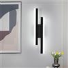 Riserva Applique da Parete Interno, 16W 1800LM Lungo Lampada da Parete LED Moderno, LED Lampada a Muro in Acrilico per Soggiorno, Camera da Letto, Scala, 6500K Luce Bianca Fredda (Nero)