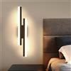 Riserva Applique da Parete Interno LED 16W, 3000K Bianco Caldo, Nero | Lampada da Parete Moderna Creativa in Acrilico per Soggiorno, Camera da Letto, Corridoio, Ristorante