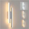 Riserva Lampada da Parete LED Interni, 16W 1800LM Luce da Parete Moderna, Applique da Parete Creativa, 3 Temperature 3000K/4500K/6500K, per Camera da Letto, Scale, Soggiorno (Bianco)
